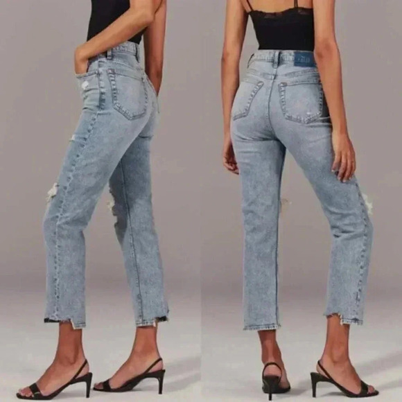 Abercrombie & Fitch The Ankle  Straight Ultra High Rise Size 24 - Picture 4 of 13